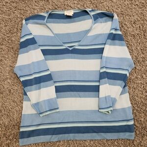 Brooks Blue Striped Women's Sweater